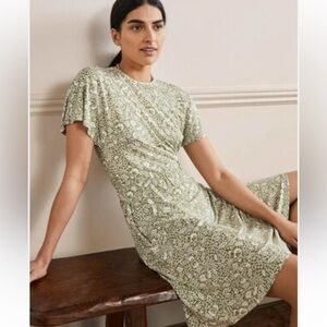 Boden flutter sleeve floral jersey dress 15932